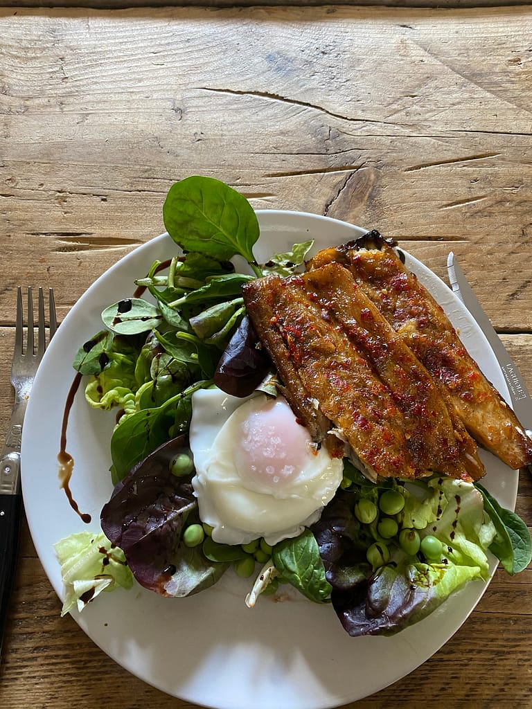 mackeral & pea salad